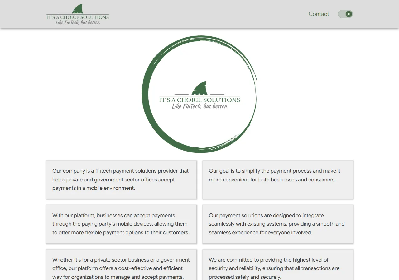 Home page of It's a Choice Solutions at itsachoicesolutions.com